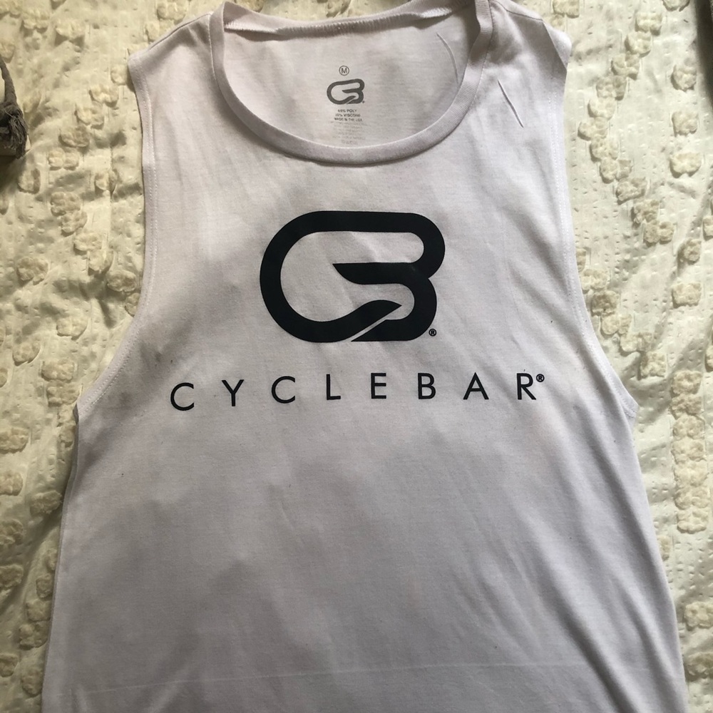 White CycleBar Muscle Tank